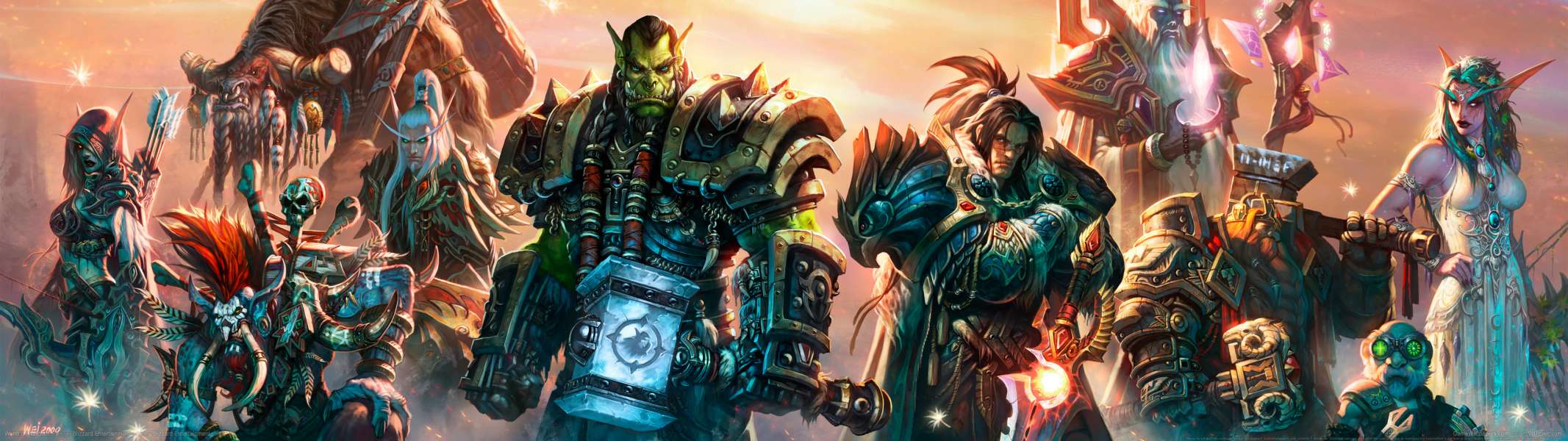 World of Warcraft dual screen Hintergrundbild