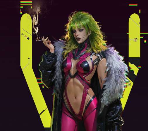 Cyberpunk 2077 fan art Handy Horizontal Hintergrundbild