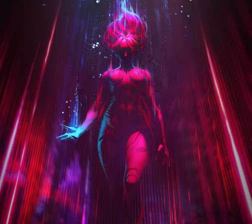 Cyberpunk Trading Card Game Handy Horizontal Hintergrundbild