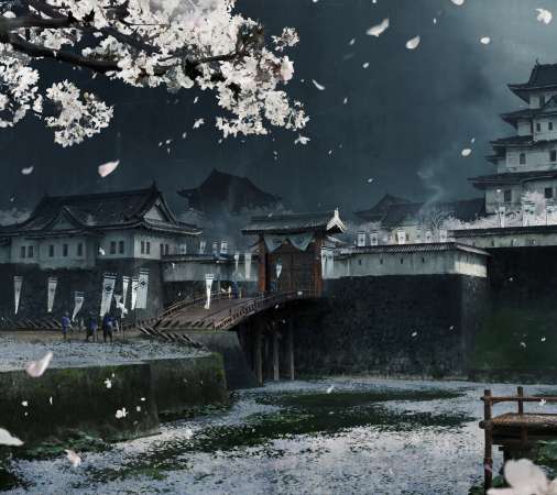 Ghost of Yotei Handy Horizontal Hintergrundbild