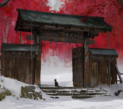 Ghost of Yotei Handy Horizontal Hintergrundbild