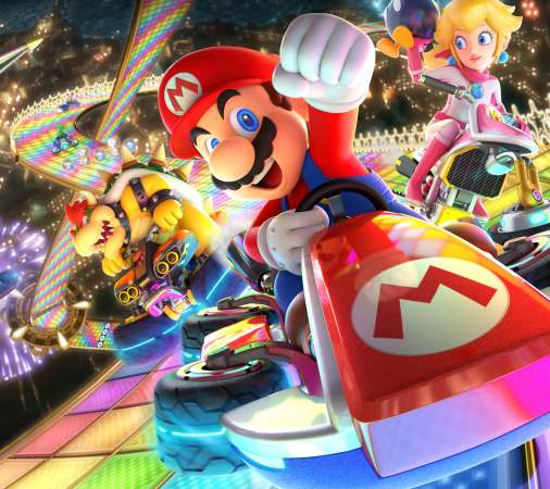 Mario Kart 8 Deluxe Handy Horizontal Hintergrundbild