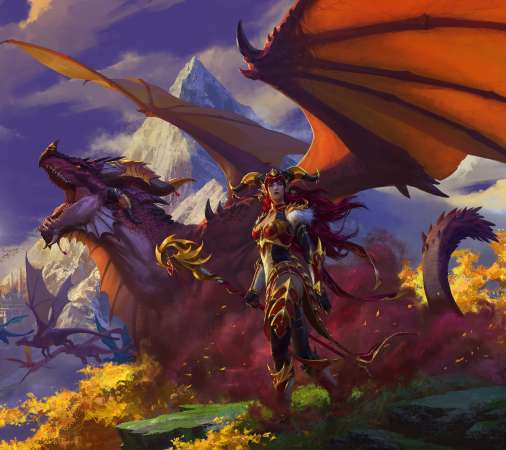 World of Warcraft: Dragonflight Handy Horizontal Hintergrundbild