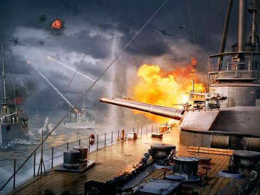 World of Warships Handy Horizontal Hintergrundbild