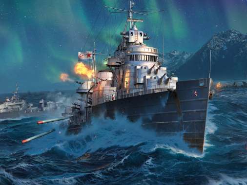 World of Warships Handy Horizontal Hintergrundbild