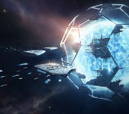 Stellaris Utopia Handy Horizontal Hintergrundbild