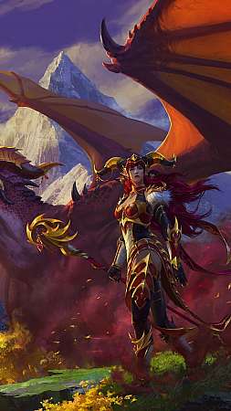 World of Warcraft: Dragonflight Handy Vertikal Hintergrundbild