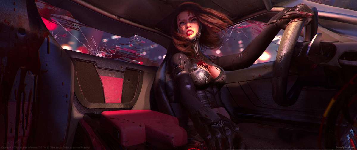 Cyberpunk 2077 fan art ultrawide Hintergrundbild 01