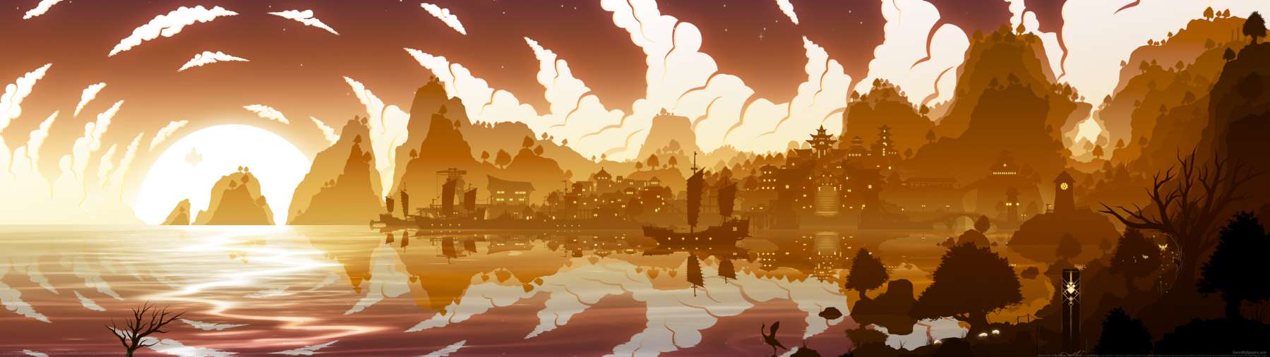 Genshin Impact fan art superwide Hintergrundbild 01