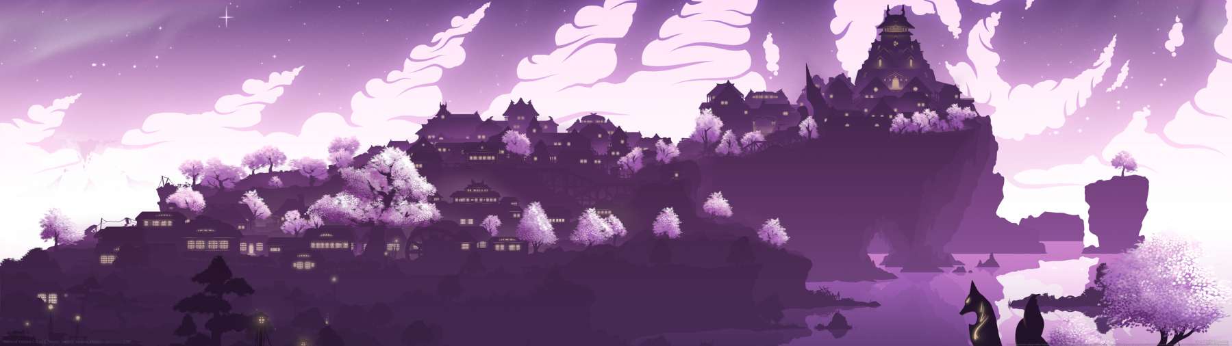 Genshin Impact fan art superwide Hintergrundbild 03