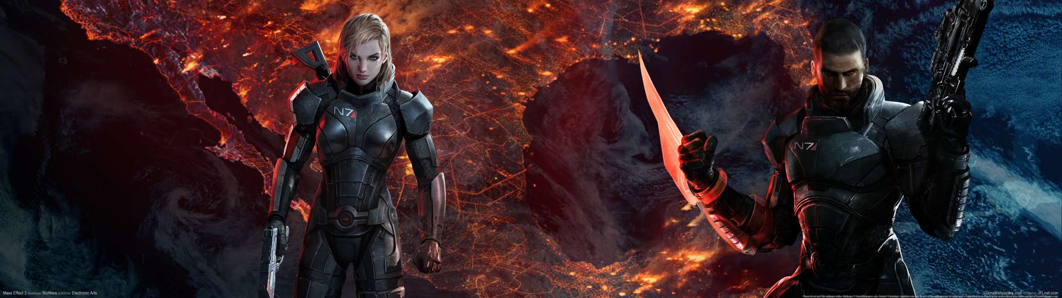 Mass Effect 3 dual screen Hintergrundbild