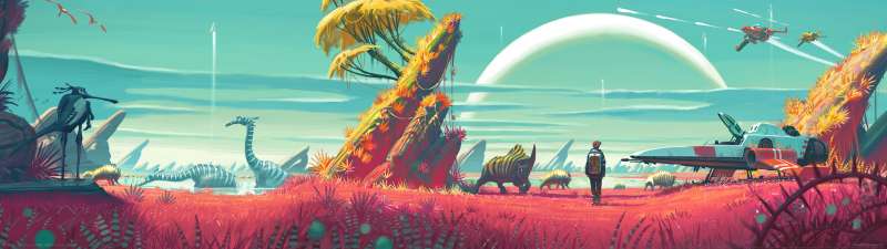 No Man's Sky dual screen Hintergrundbild