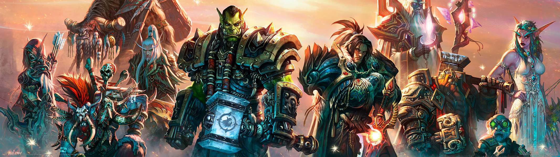 World of Warcraft dual screen Hintergrundbild